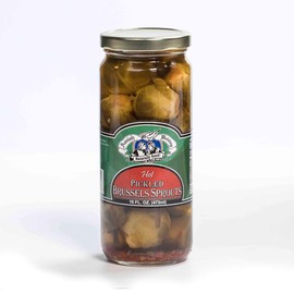 Amish Wedding Hot Pickled Brussel Sprouts, Two 16 oz Glass Jars