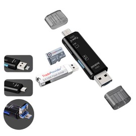 Memory Card Reader, TradeProvider 5-in-1 USB Type C Micro SD Card Reader Dual Slot OTG Card Reader Adapter TF SDXC SDHC Memory Cards Android U Disk Expander High Capacity Compact SD Card Reader