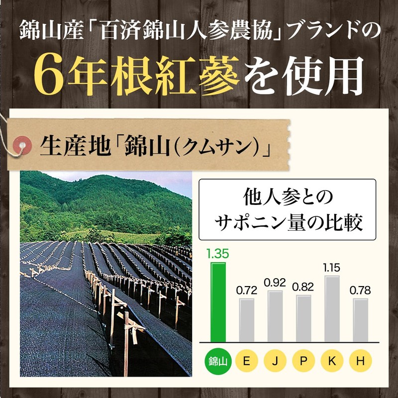 6年根・高麗紅参エキスパワースティック 10ml×10本(3袋セット) 錦山人参農協 ／ 高麗人参エキス 朝鮮人参 紅人参 紅参 ginseng