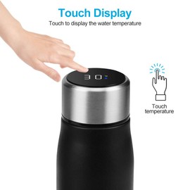 Flintronic Stainless Steel Water Bottle, 360ml LED Temperature Display Smart Water Cup, BPA Free Vacuum Drink Flasks, Hot&Cold Sport Drink Bottle for Cycling, Gym, Home, Office