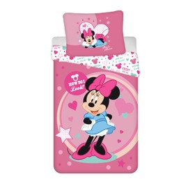 Jerry Fabrics Minnie Sweet Like Me Duvet Cover 140 x 200 cm and Pillowcase 70 x 90 cm, Polyester