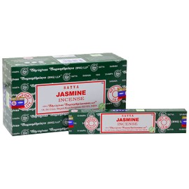 EARTH Satya Jasmine Incense Sticks 15 GMS (Pack of 12) (Green Certified) Indian Perfumed Hand Rolled Agarbatti Perfect for Worship,Relaxation, Medication.