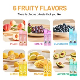 Lip balm Set Lip Balm Variety 6 Pack, Moisturizing Lip Mask, Lip Treatment, 6 Flavours Lip Care Lip Repair Treatment for Cracked, Lip Balm Gift Set with Vitamin E and Honey(4.5g Each)