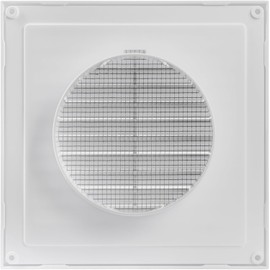 Vent Systems Ø5" Duct - 6.7" x 6.7" Inch White Air Vent Cover - Bathroom Exhaust Vent Pipe - Louvered Outdoor Vent Cover - Ø125 mm (170 x 170 mm)