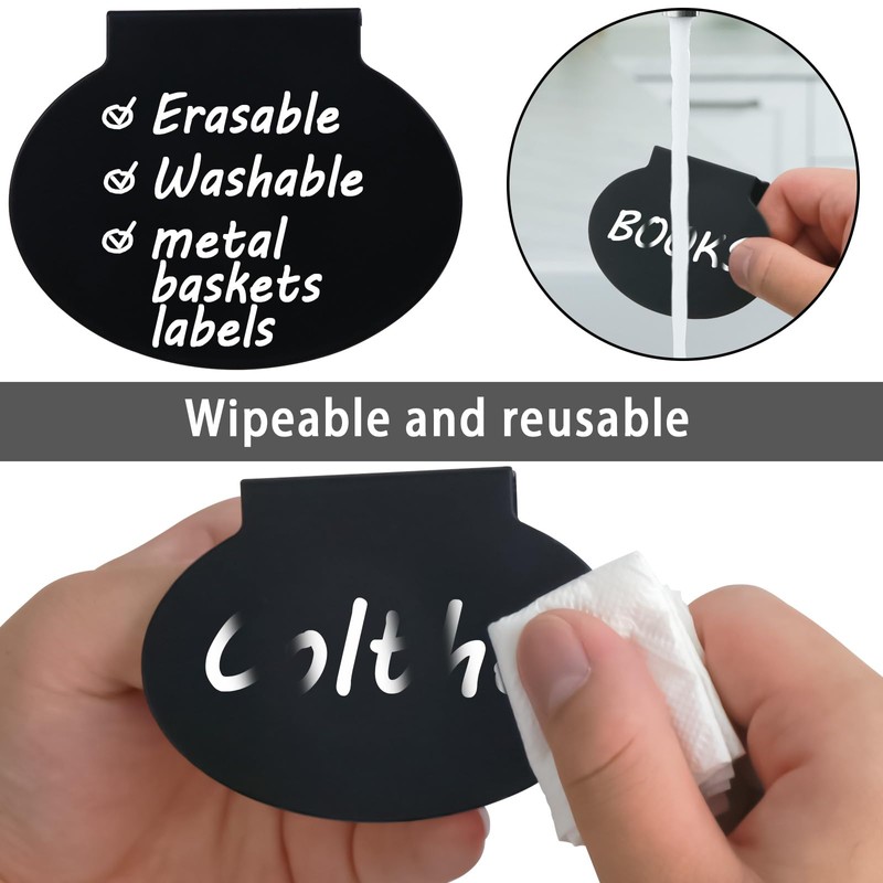 The Home Edit 12 Pack Metal Basket Tags - Black