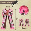 Ftuuo 2 Pcs Equestrian Hair Bow White Brown Handmade Horse