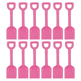 Childrens Kids Small 24cm Plastic Beach Spades - Pink - Set of 12