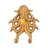 NKlaus Double Hook Octopus Antique Brass 12.5 x 9.5 cm