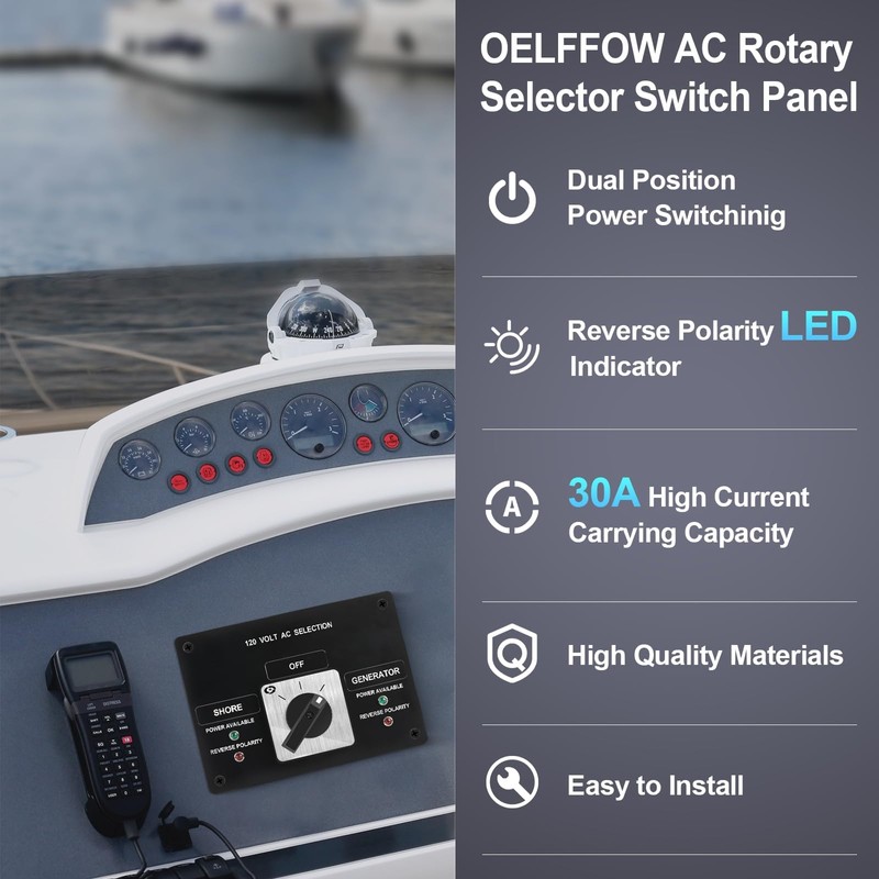 OELFFOW AC Rotary Selector Switch Panel - 120V 30A, 2