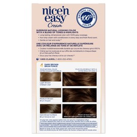 Clairol Nice'n Easy Permanent Hair Dye, 4 Dark Brown Hair Color, 1 Count
