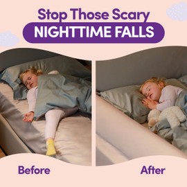 ComfyBumpy Bed Rail for Toddlers | Toddler Bed Rails with Washable Cover - Kids Foam Bed Rail Guard - Bed Barrier for Twin, King, Queen Bed [1-Pack]