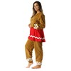 #followme 6442-S Gingerbread Adult Onesie Womens Pajamas