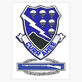 HOF Trading Currahee Patch & Combat Infantry Badge (CIB) Vinyl Sticker Waterproof Decal Laptop Wall Window Bumper Sticker 5"
