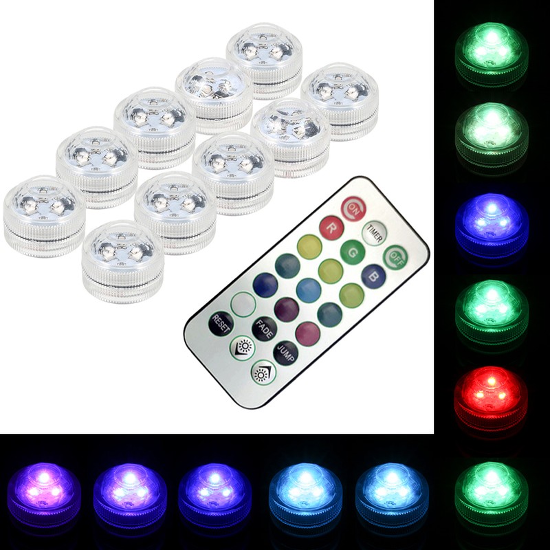 Mini LEDs RGB Submersible Light Colorful Lamp Underwater Candle Light