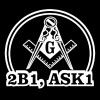 2B1 ASK1 Square & Compass Round Masonic Vinyl Decal - White 6 Inch