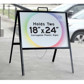 4-Pack of Top Handle Metal A-Frame Sidewalk Sign Stands for 24"x18" Real Estate Signs