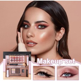 Kit De Maquillaje Completo Juego De Maquillaje Completo Para Chicas Y Mujeres - 11 Piezas Incluye Máscara de Pestañas, Corrector, Sombra de Ojos, Pintalabios Para Chicas, Adolescentes, Fiestas,