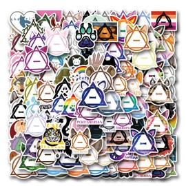 114 pcs Therian Stickers, Cool Colorful Waterproof Animals Stickers for Teens Kids Adults,Cute Aesthetic Cartoon Vinyl Animal Kawaii Stickers Pack for Water Bottles,Laptop,Phone,Skateboard,Bicycle