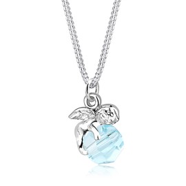 Elli Women's 925 Sterling Silver Xilion Cut Crystal Silver Angel Pendant Necklace