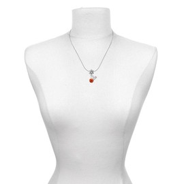 Delight Jewelry 10mm Orange Crystal Drop - Silver-tone Clear Star of David Charm Bead Dangle with Mini 2025