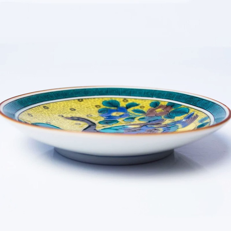 Stylish Kutani Ware Dish, Specialty, Bean Plate, Yoshidaya Twin Duck