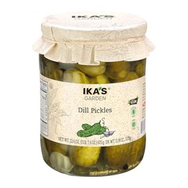 Ika’s Garden Dill Pickles – Crisp & Tangy Gourmet Pickles | Vegan, Gluten-Free, GMO-Free | Mediterranean-Style Snack or Side, 23.6 oz
