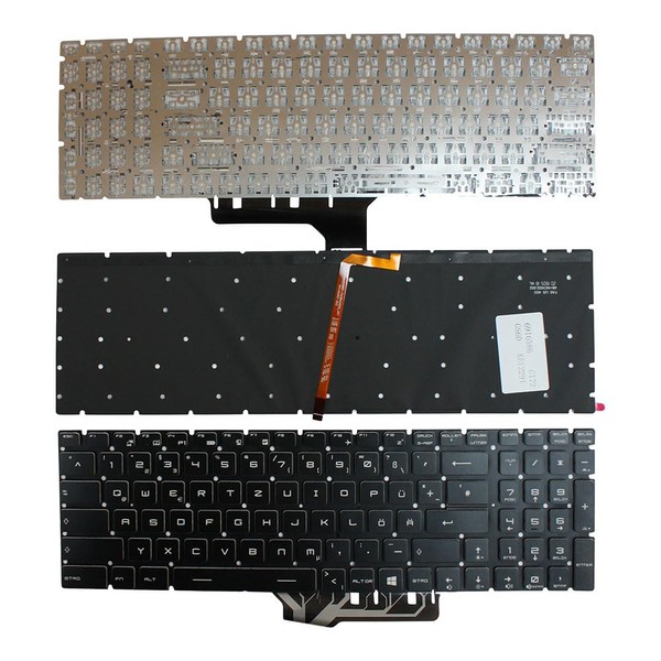 Power4Laptops German Layout Backlit Black Replacement Laptop Keyboard Compatible With
