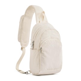 G4Free Crossbody Bag for Women Casual Sling Backpack Fashionable Shoulder Chest Fanny Packs Beige