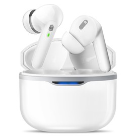 Hearing Aids for Hearing Loss with Volume Control and Noise Cancelling, Adjustable Hearing Amplifiers for Seniors and Adults with Portable Charging Case (White)