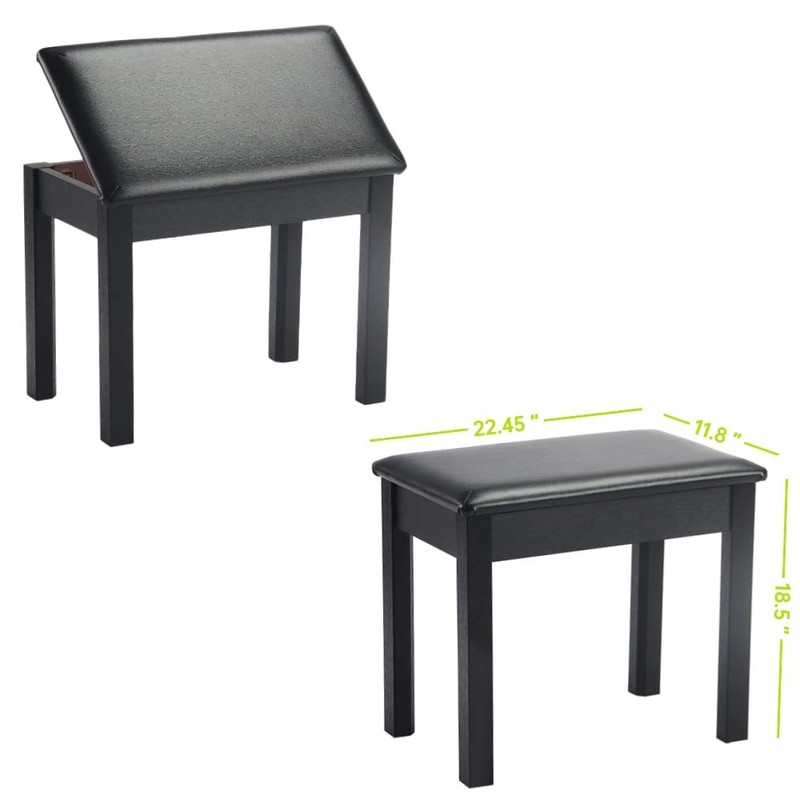 Sanpuli Solid Wood Single Piano Stool/Piano Bench with Storage