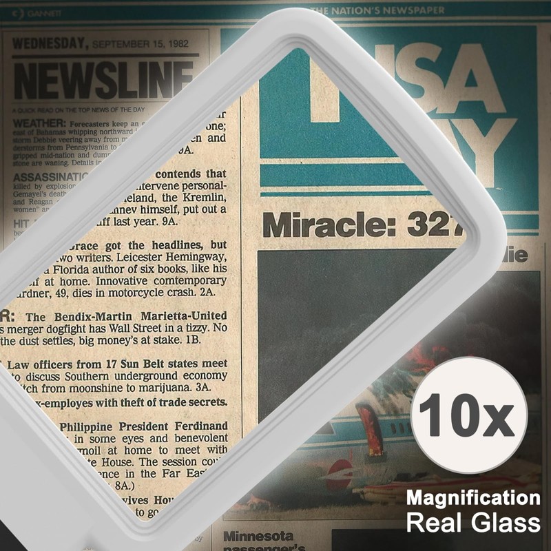 Coteck 10X Magnifying Glass with Light and Stand, Real Glass