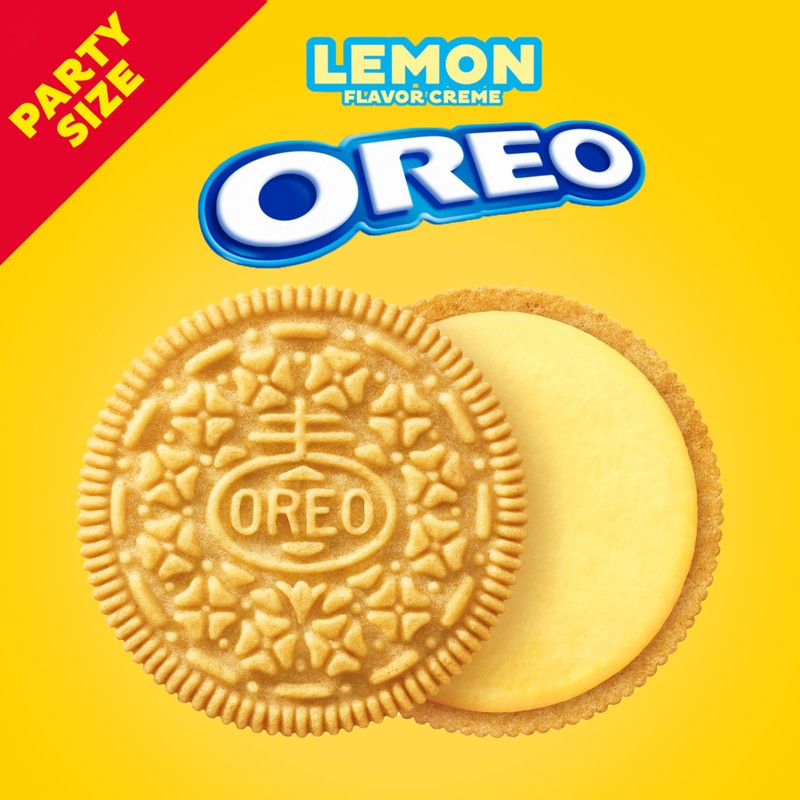 OREO Lemon Creme Sandwich Cookies, Party Size, 24.95 oz