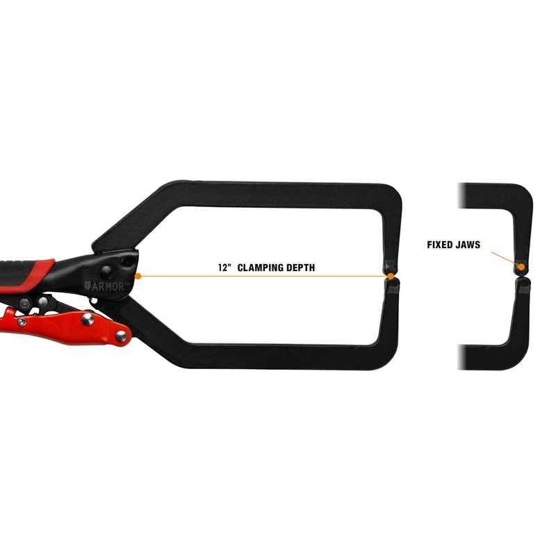 ARMOR TOOL Locking C-Clamp - 19" Long Reach Welding Clamp