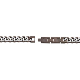 Metro Jewelry Two Tone Curb Chain Bracelet for Men in Stainless Steel with Brown Ion Plating - 9 Inches Long 11 MM Wide with Fold Over Clasp