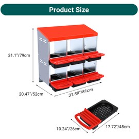 Chicken Nesting Box,Nesting Boxes for Chickens,Roll Away Nesting Boxes,8 Hole Nesting Box for Laying Eggs,Chicken Nesting Boxes,Easy Egg Collection,Cleanable Pull Out Hen Roosting Boxes