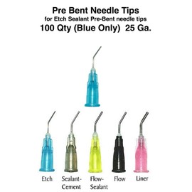 Dental Pre Bent Needle Tips 25 Ga./Blue, Etch