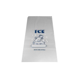 Inno-Pak 361802715 Drawstring Ice Bag, Polar Bear, 20 lb, 26" x 14" (Pack of 250)