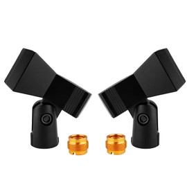 Coufce Universal Microphone Clip Holder, Adjustable Mic Butterfly Clip With Adapter for Mic Stand 5/8 Inch Male to 3/8 Inch Female Adapter