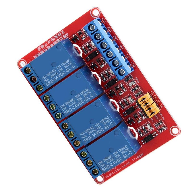 24V Relay Module 4 Channel Optocoupler Relay Module Board High