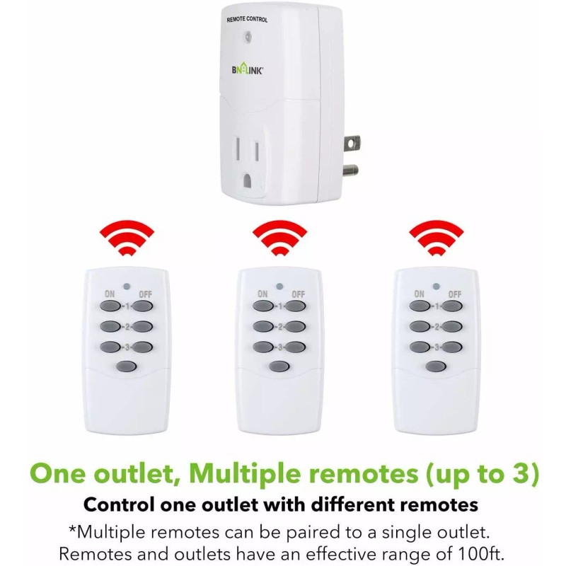 BN-LINK Wireless Remote Control Outlet Switch Power Plug -1 remote
