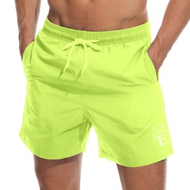 vxsvxm Beach Shorts Swim Trunks Quick Dry Men's Bathing Suit with Mesh Lining/Side Pockets Yellow