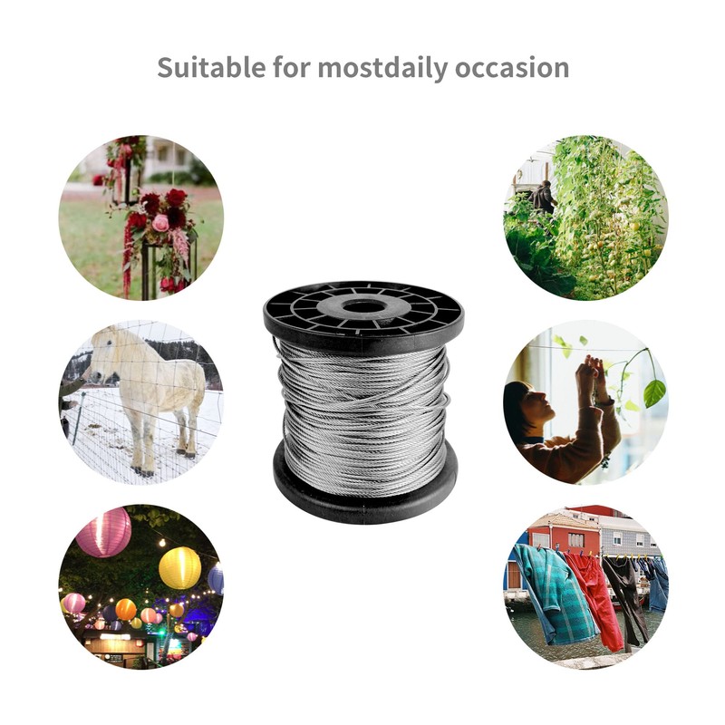 2mm Wire Rope Set 50m, 304 Stainless Steel Heavy Duty