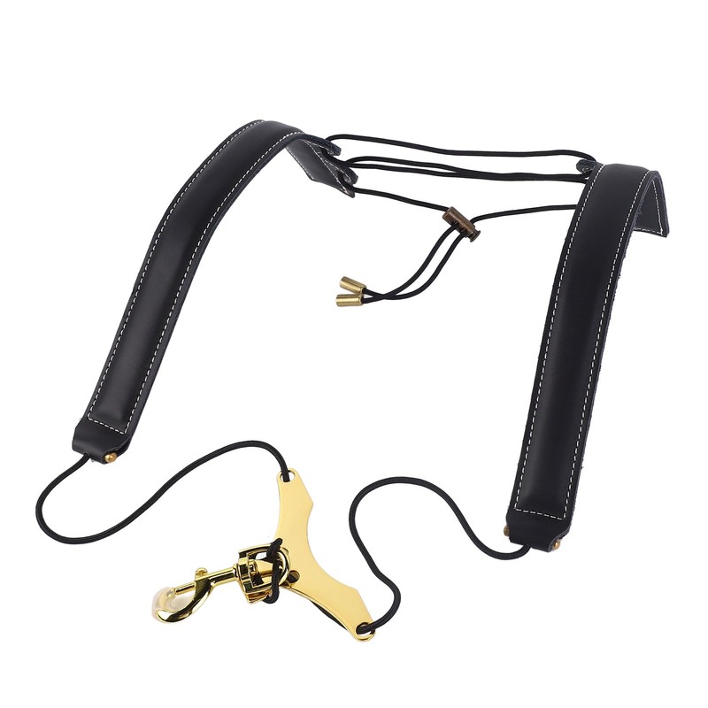 Saxophone Double Shoulder Strap Artificial Leather Length Adjustable Alto Tenor