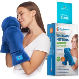 PhysioNatural - Manoplas de Terapia para Microondas con Linaza – Terapia de Calor Húmedo para Alivio de Manos y Dedos en Casos de Articul...
