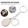 Magnifying Keychain Portable Foldable 15X Metal Magnifier Keychain for Reading