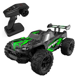 POCO DIVO 4WD Monster Truggy, 1/16 Ferocious RC Truck, 30kmph Radio Remote Control Racing Speed Sports Car, 4x4 Offroad Metal Gear Buggy, 12” Large All Terrain LED Vehicle with Rear Wing Spoilers