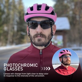 SCVCN Photochromic Sunglasses Sports Cycling Glasses for Men Women Youth Clear Cycling Glasses UV400 Protection Baseball Driving MTB Running Softball 01