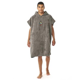 Rip Curl Men's Logo Hooded Towel Changing Robe/Poncho 00GMTO - Grey