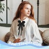 LJBFNN Womens Bow Tie, Black Ribbon Bow Tie for Women,