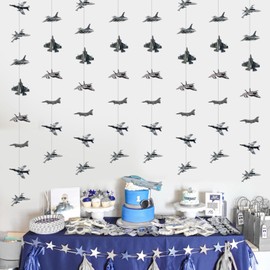 Kreatwow Air Force Banner Air Force Party Decorations Hanging Banner Airplane Party Decoration Pilot Birthday Party Supply Aircraft Fighter Jet Party Decor for Boys Airplane Birthday Baby Shower Party